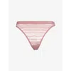 Sloggi Womens Date Night Pink Free Evolve Mid-rise Lace Thong