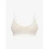 Sloggi Womens Silk White Free Evolve Padded Lace Bra In White