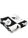 Slowdown Studio Cat Bingo Blanket (102cm X 76cm) In Black