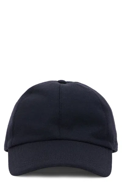 Slowear 82b530 Virgin Wool Baseball Cap In Blue