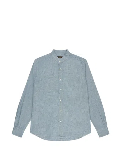Slowear Band-collar Shirt In Black