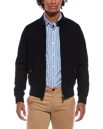 Slowear Wool Bomber Knit Jacket In Blue