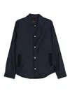Slowear Technical Fabric Overshirt In Blue