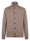 Slowear Button High-neck Cardigan In Gray