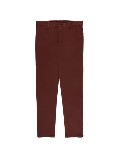 Slowear Button Trousers In Burgundy