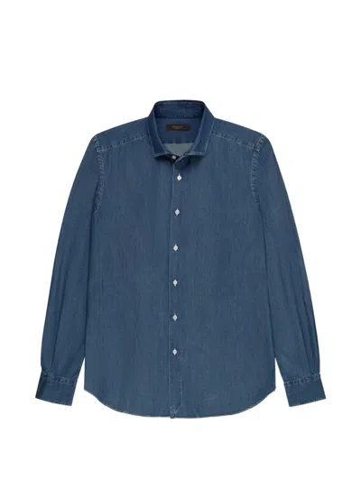 Slowear Buttoned Denim Shirt In Blue