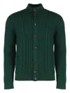 Slowear Buttoned Pockets Virgin-wool Cardigan In Green