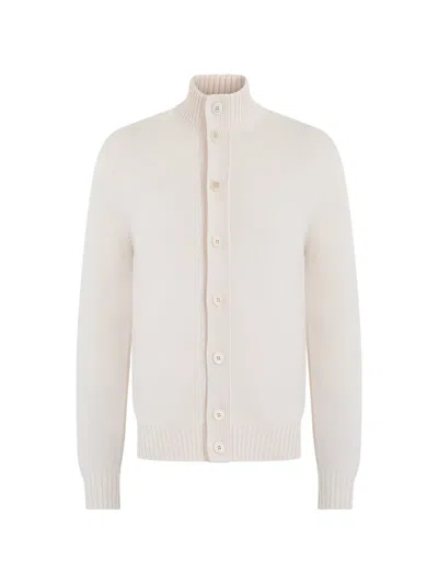 Slowear Button-up High-neck Cardigan In Neutral