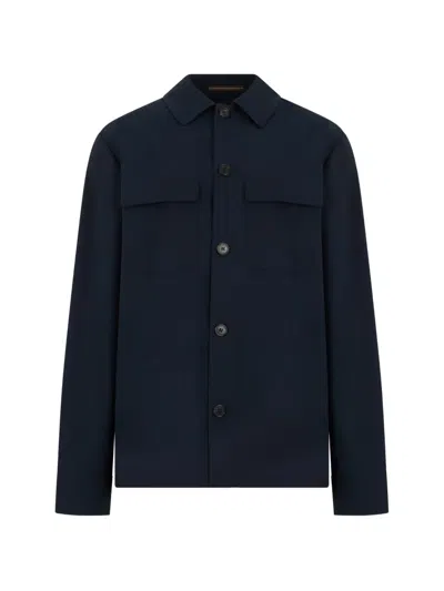 Slowear Button-up Shirt Jacket In Blue