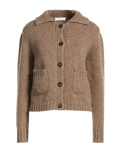 Slowear By  Woman Cardigan Light Brown Size 4 Alpaca Wool, Virgin Wool In Nude