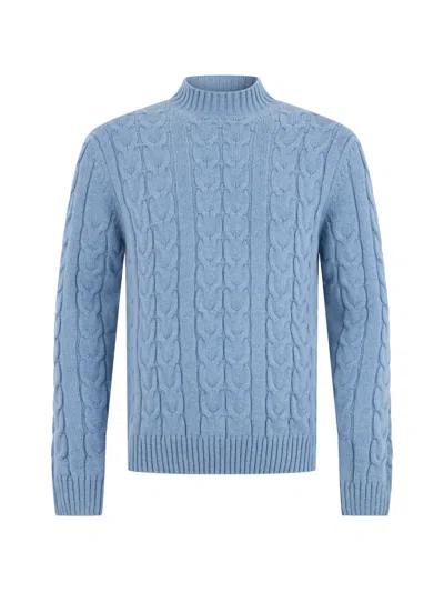 Slowear Zanone Slim-fit Cable-knit Virgin Wool Sweater In Blue