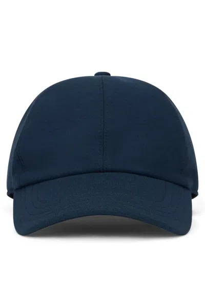 Slowear Cap With Visor In Cotton Jersey In Black