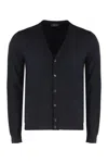 Slowear Cardigan In Virgin Wool In Black