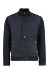 Slowear Cardigan With Front Panel In Leather