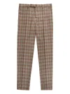 Slowear Check Pattern Wool Trousers In Brown