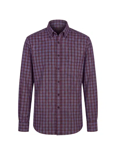 Slowear Check-pattern Button-down Shirt In Purple