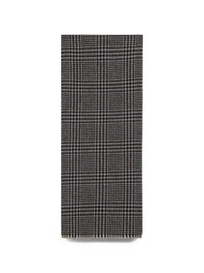 Slowear Check-pattern Fringed Scarf In Multi