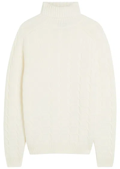 Slowear Chunky Cable-knit Roll-neck Wool Jumper In White