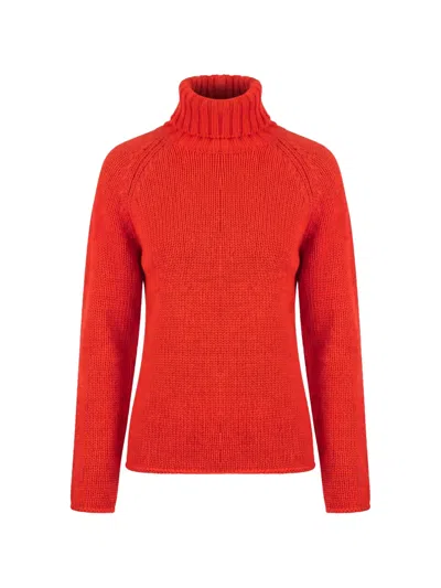 Slowear Chunky-knit Raglan-sleeve Sweater In Red