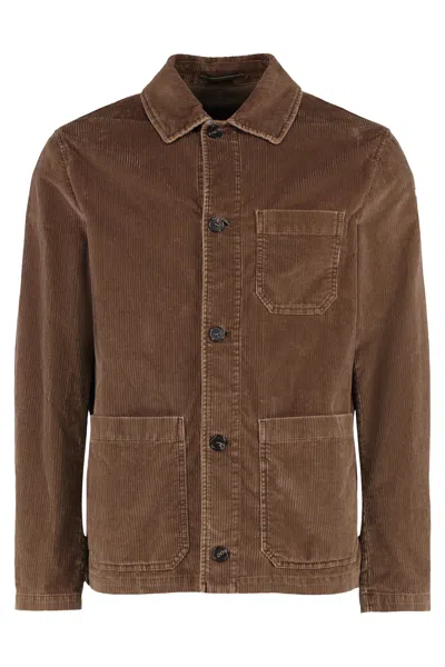 Slowear Corduroy-effetc Pocket Shirt In Brown