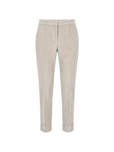 Slowear Corduroy Turn-up Trousers In Neutral