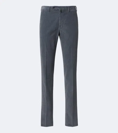 Slowear Cotton And Cashmere Corduroy Slim Pants In Blue