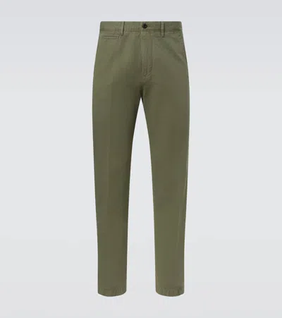 Slowear Cotton And Linen Slim Pants In Green