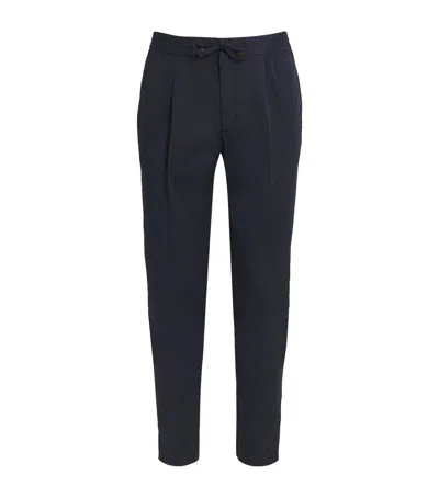 Slowear Cotton-blend Drawstring Tailored Trousers In Navy
