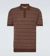 Slowear Jacquard Pattern Polo Shirt In Brown