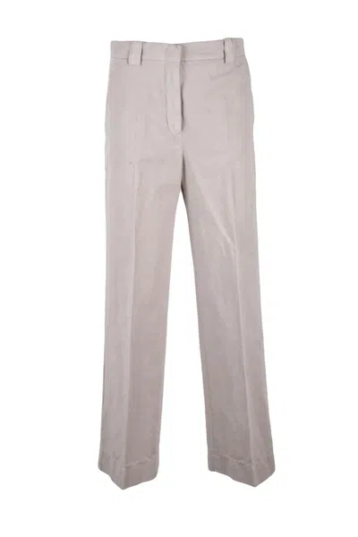 Slowear Cotton Linen Trousers - Beige In Gray