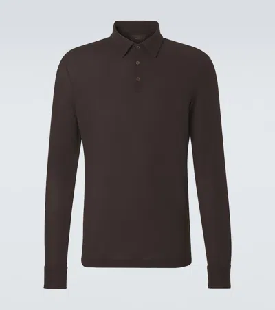 Slowear Cotton Polo Sweater In Brown