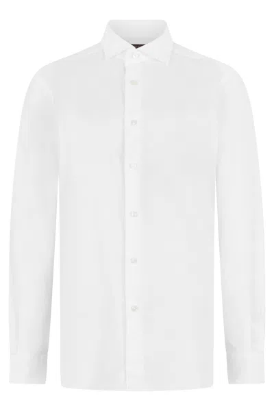 Slowear Cotton Shirt For Men - Lightweight Breathable Long Sleeve In White