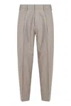 Slowear Pleated Cotton-blend Trousers In Gray