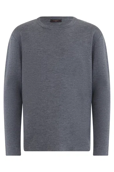 Slowear Crewneck Sweater In Virgin Wool In Gray