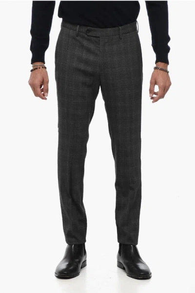 Slowear District Checked Pants With Belt Loops In Gray