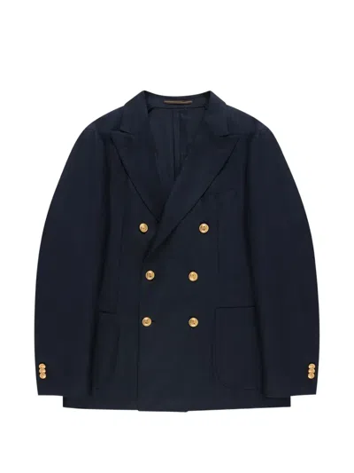 Slowear Double-breasted Blazer In Blue