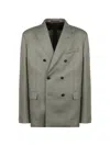 Slowear Double-breasted Notched Collar Jacket In Gray