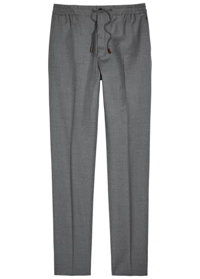 Slowear Drawstring Tapered-leg Wool Trousers In Gray