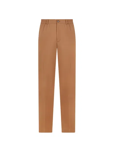 Slowear Elasticated-waistband Button-flap Trousers In Brown