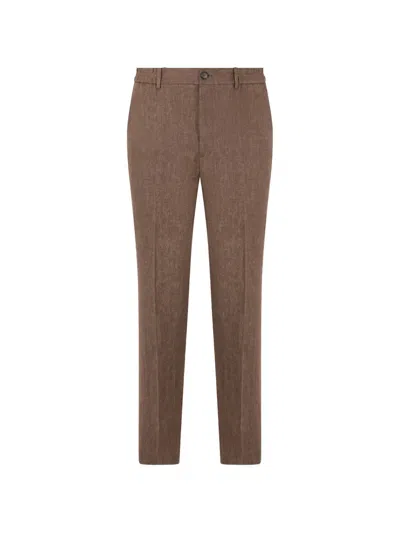 Slowear Elasticated-waistband Tailored Trousers In Brown