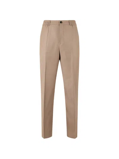 Slowear Tapered Pleated Cotton-blend Gabardine Trousers In Brown