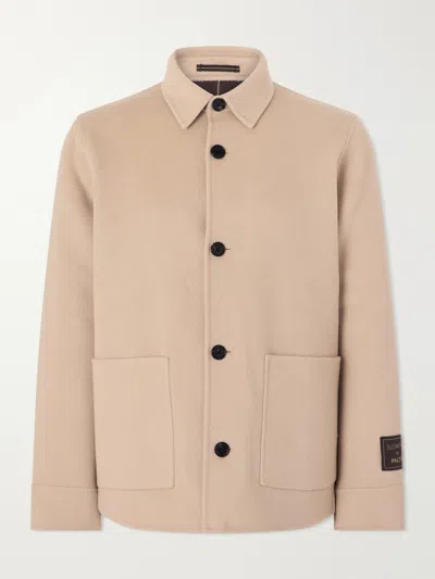 Slowear Felted Wool-blend Blouson Jacket In Neutral