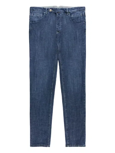 Slowear Five-pocket Cotton Tailored Trousers In Blue