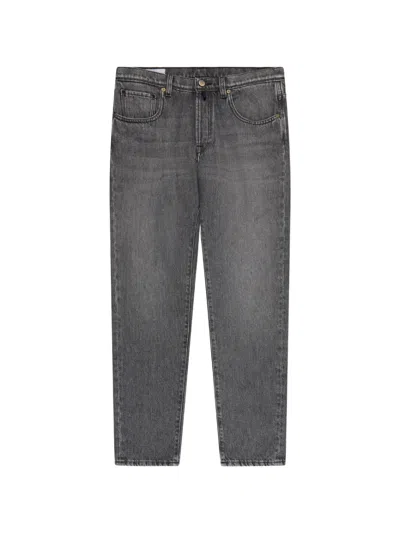 Slowear Five-pocket Tapered Trousers In Black