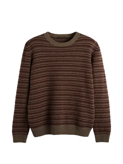 Slowear Geelong-wool Jacquard-knit Sweater In Brown