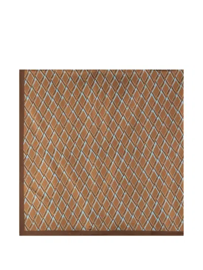 Slowear Geometric-pattern Silk Scarf In Brown