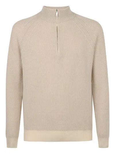Slowear Half-zip Neck Sweater In Neutral