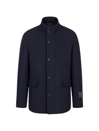 Slowear High-neck Button-up Coat In Brown