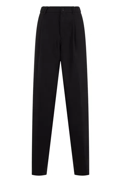 Slowear High-waisted Straight-leg Technical Trousers In Black