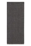 Slowear Check-pattern Fringed Scarf In Gray